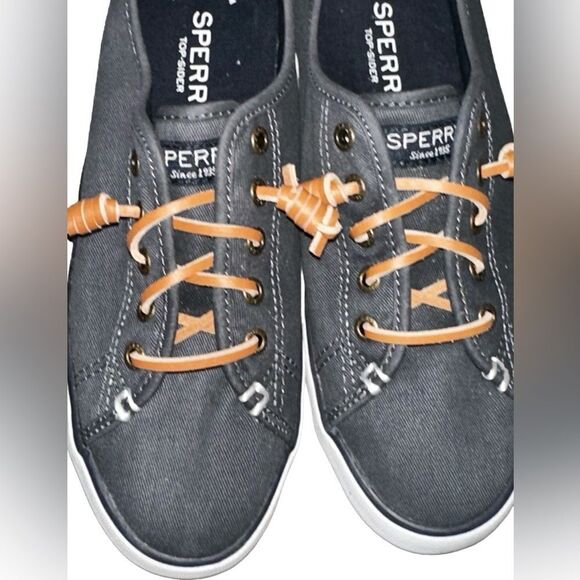 Sperry Top Sider Navy Blue Canvas Slip On Boat Shoe Loafer. Size 6.5 M - Picture 4 of 9